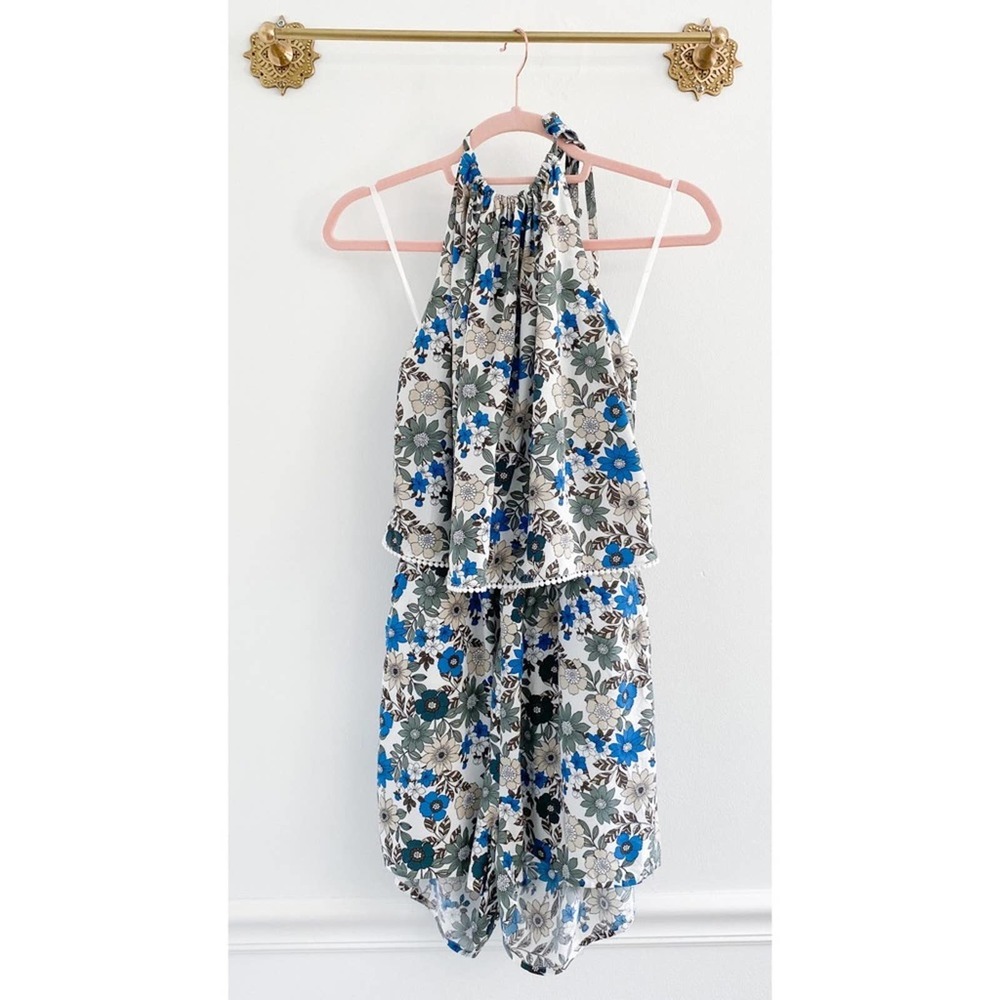 Last Chance | Loft Beach Floral Halter Ruffle Romper